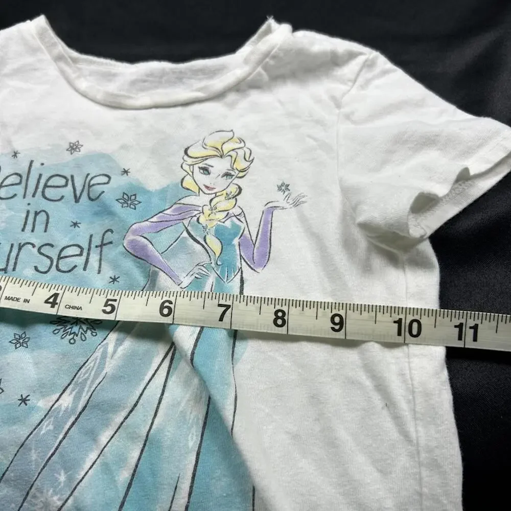 Old Navy Girls Disney Frozen White‎ Short Sleeve Shirt Size 5T